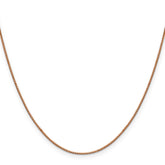 14K Rose Gold 24 inch .9mm Box Link with Lobster Clasp Chain